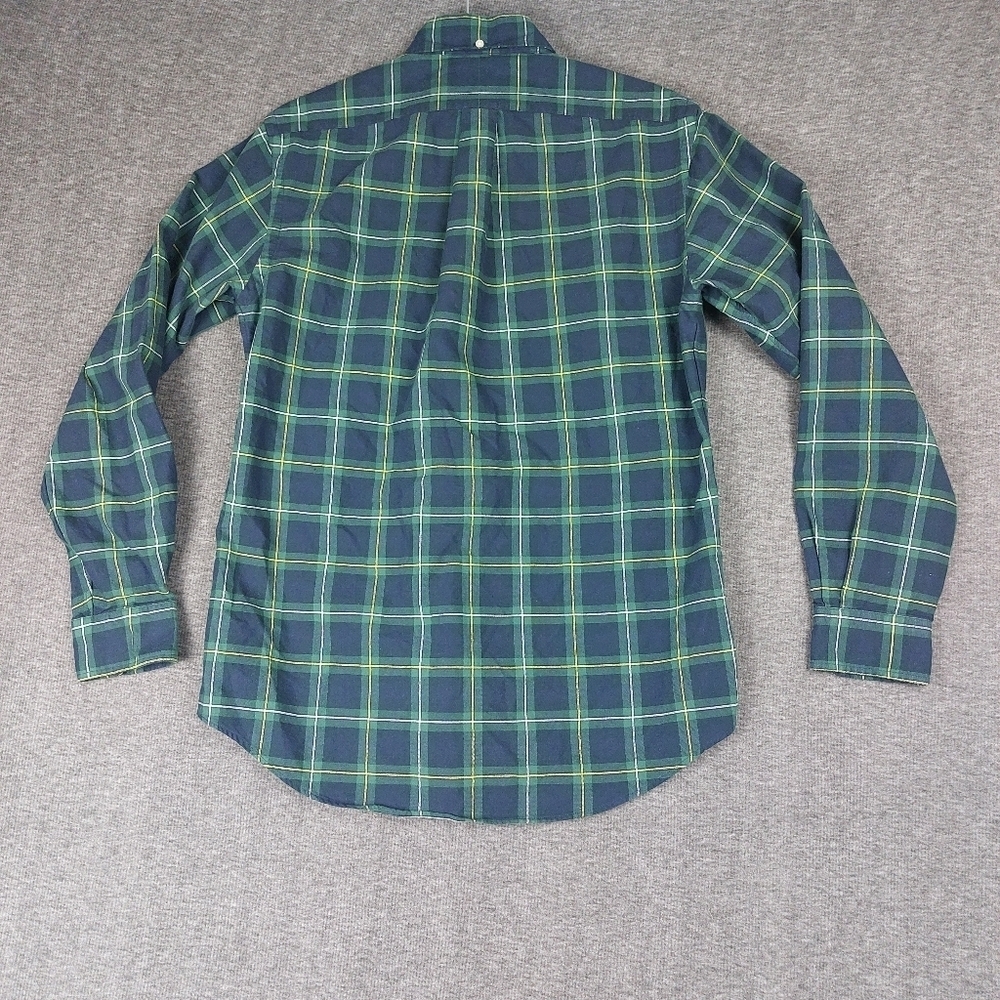 RALPH LAUREN MENS BLUE GREEN YELLOW TARTAN PLAID CLASSIC FIT BUTTON DOWN SHIRT S - Picture 8 of 9